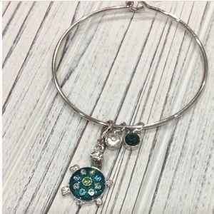 Turtle Swarovski Crystal Charm Bracelet NEW